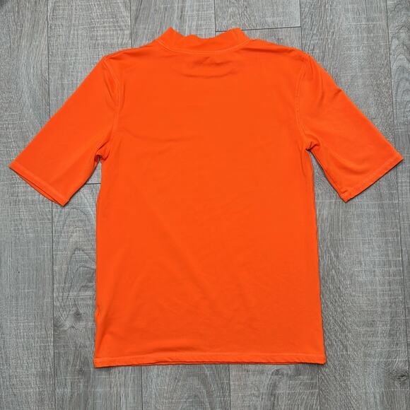 CAT & JACK Boy’s Orange Turtle Print Short Sleeve Rash Guard Shirt - Picture 5 of 5